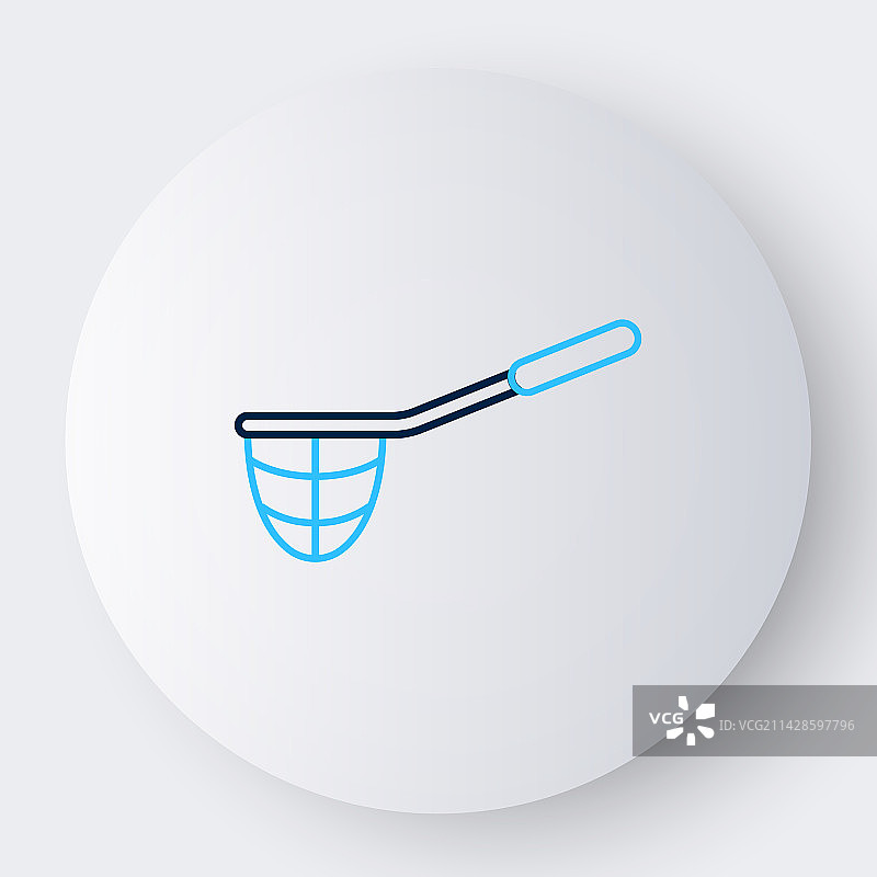 白色背景上的钓鱼网线条图标图片素材