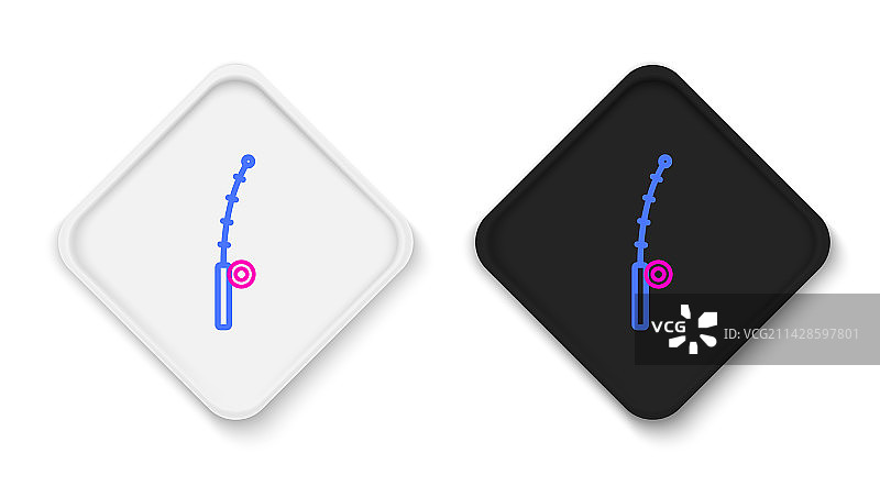 白色背景上的鱼竿线性图标图片素材