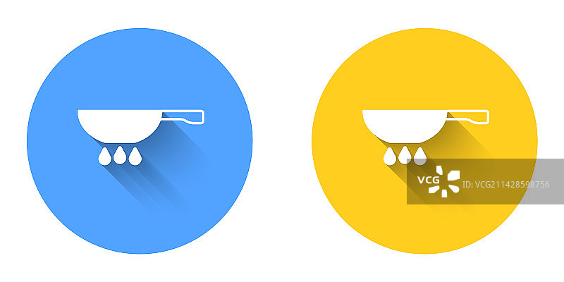 带有阴影的白色煎锅火焰图标图片素材