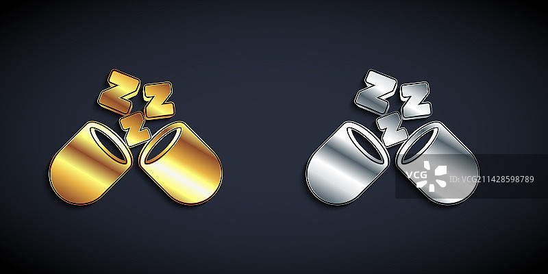 金色和银色安眠药图标图片素材