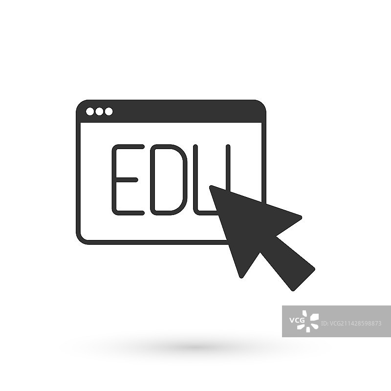 灰色在线教育和毕业图标图片素材