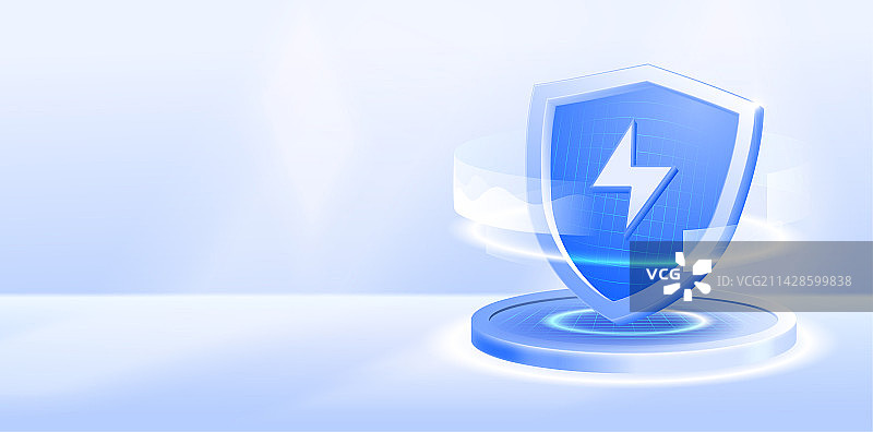 蓝色科技互联网安排防护盾牌图片素材