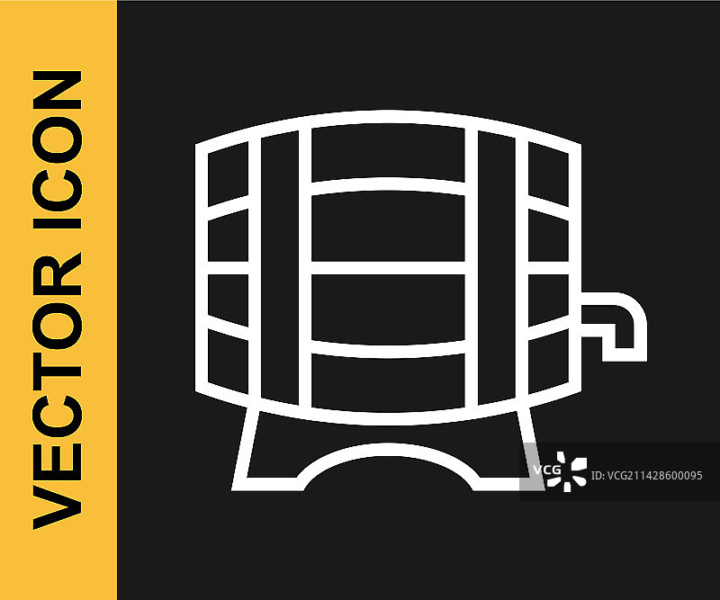 带龙头木架上的白色线条木制酒桶图片素材