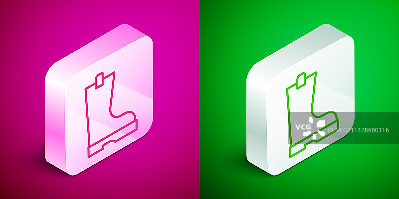 2.5D线条防水橡胶靴图标图片素材