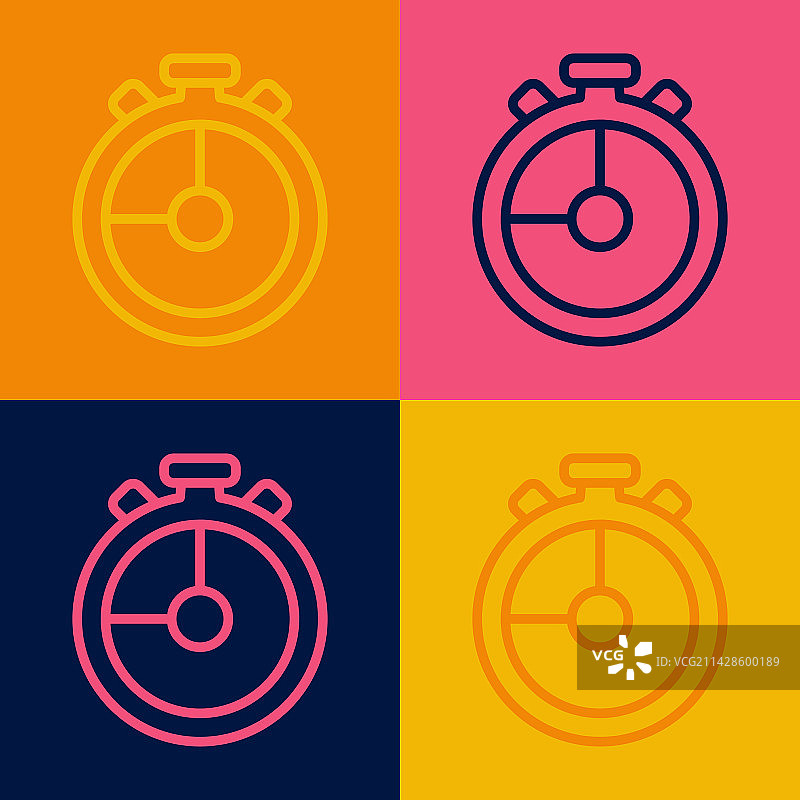 波普艺术风格秒表图标图片素材