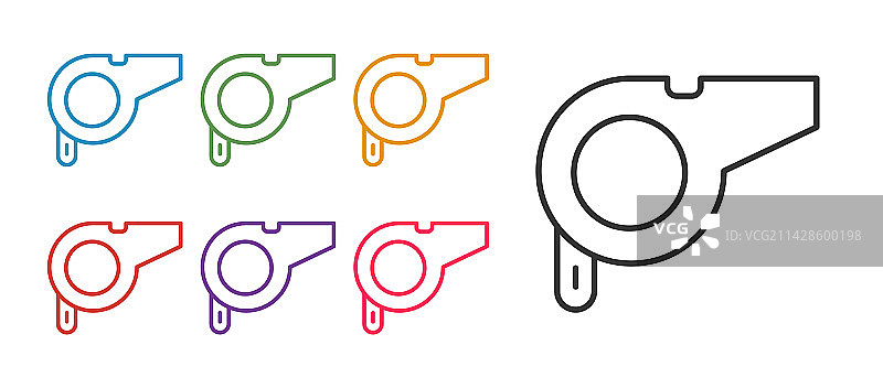 白色背景上的口哨图标图片素材