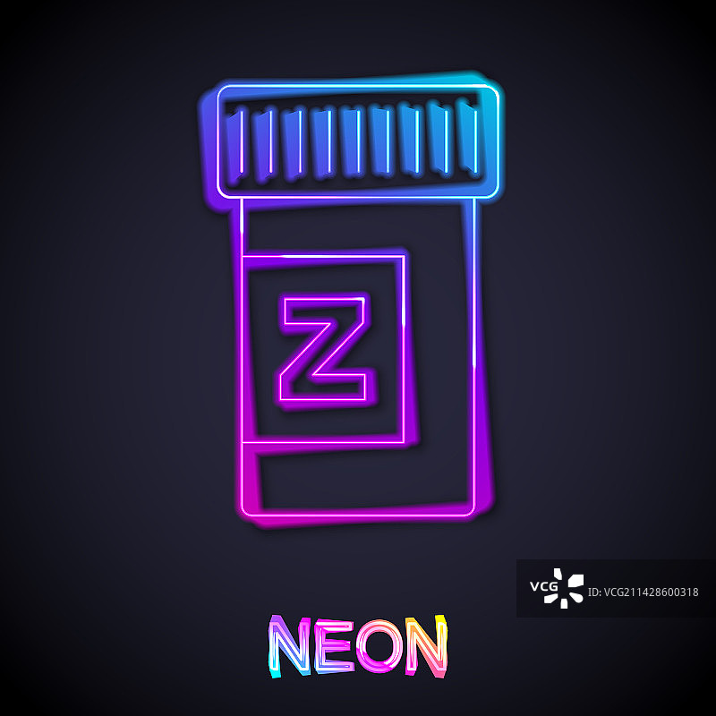 发光霓虹灯线条安眠药图标图片素材