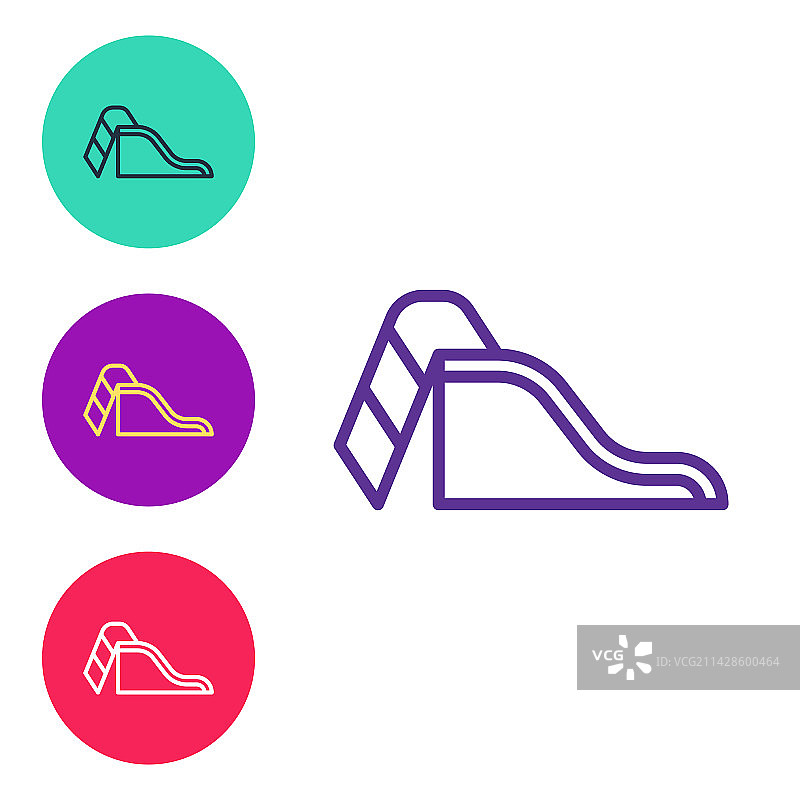 白色背景上的滑梯游乐场图标图片素材