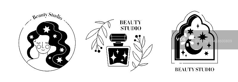 黑色美妆标志合集图片素材