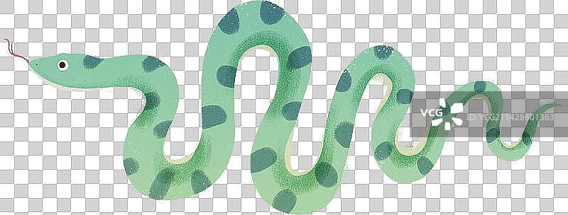 蜿蜒曲折爬行的青蛇动物元素图片素材