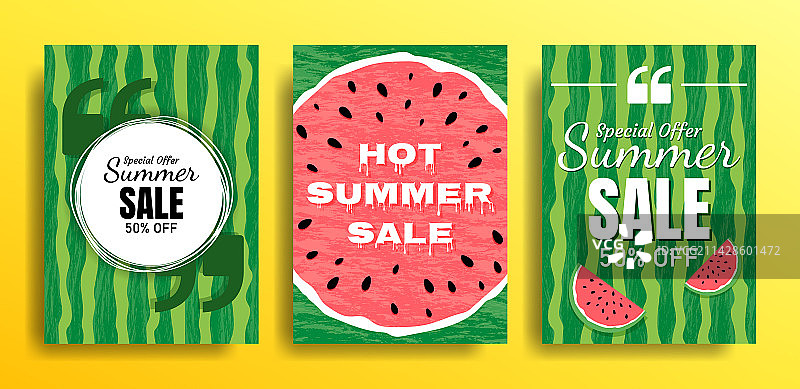 夏季主题空模板套装图片素材