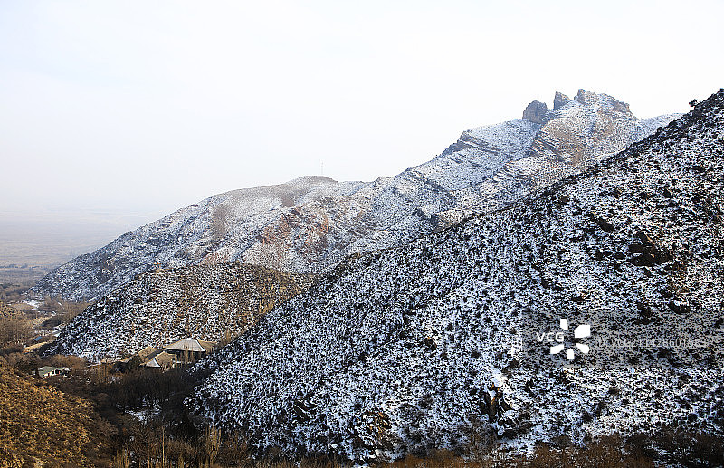 贺兰山滚钟口笔架峰图片素材