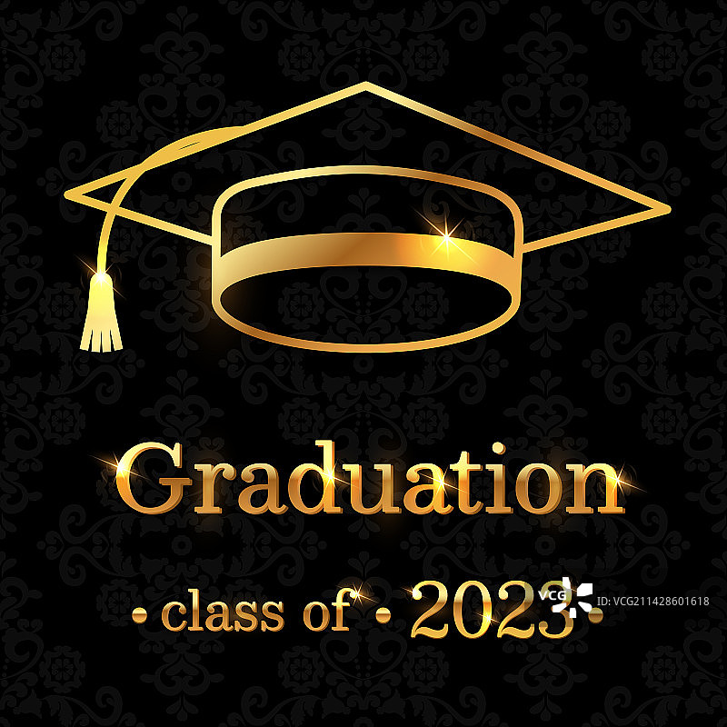 带有装饰的时尚毕业贺卡图片素材