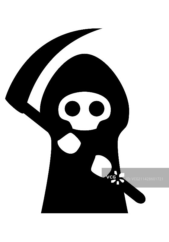 穿黑斗篷的可爱卡通死神图片素材