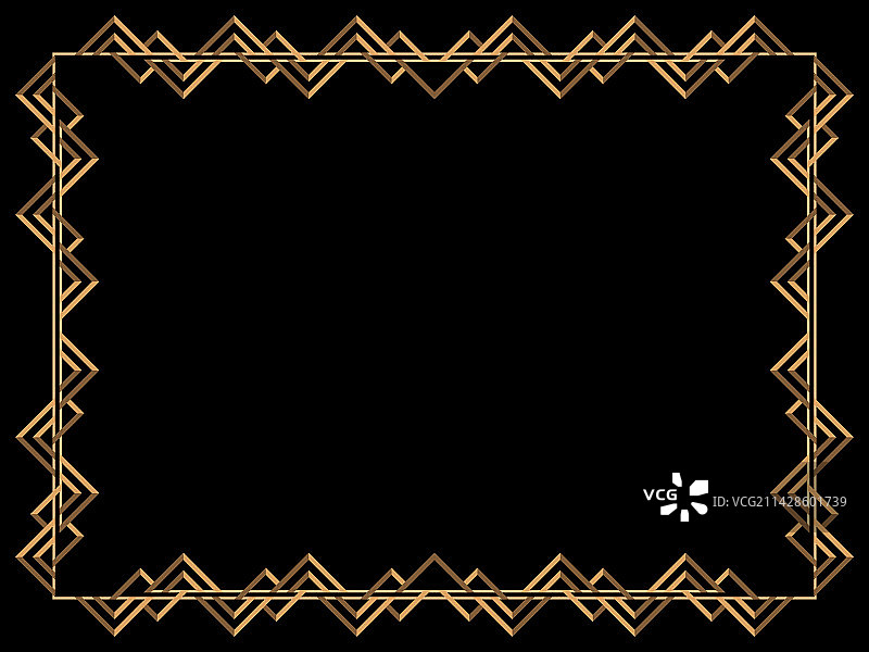 装饰艺术框架复古线性边界设计图片素材
