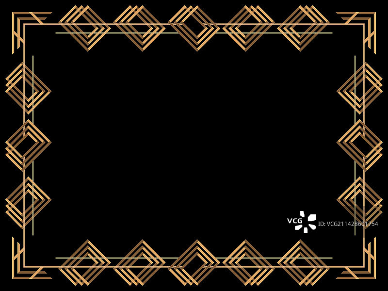 装饰艺术框架复古线性边界设计图片素材