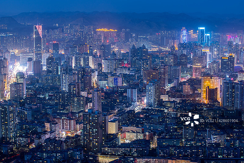 兰州市城市夜景风光图片素材