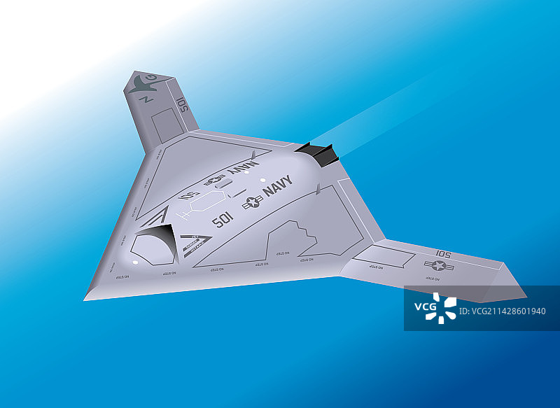 2.5D X-47B无人机图片素材