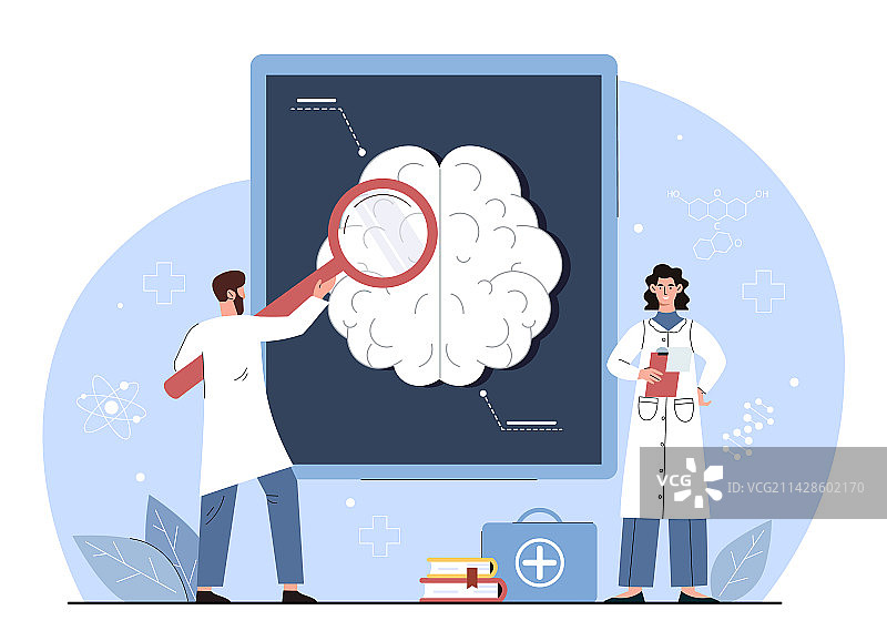 大脑化学概念图片素材