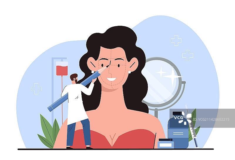 女士面部概念设计图片素材