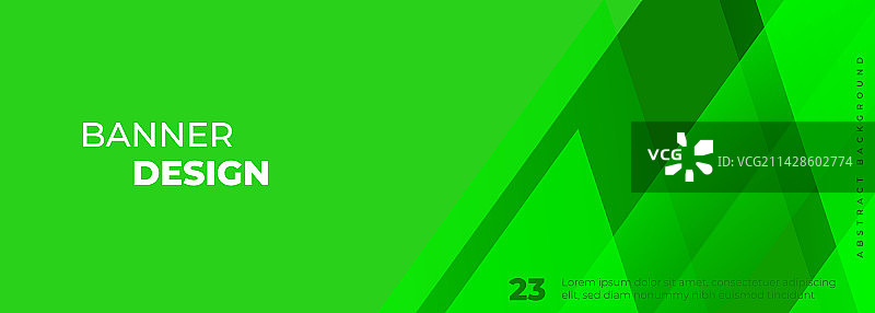 具有几何形状的绿色现代抽象宽幅banner图片素材