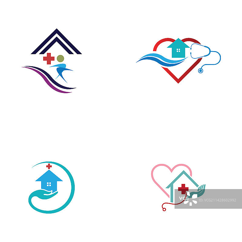 家庭护理logo模板：医疗家庭logo图片素材