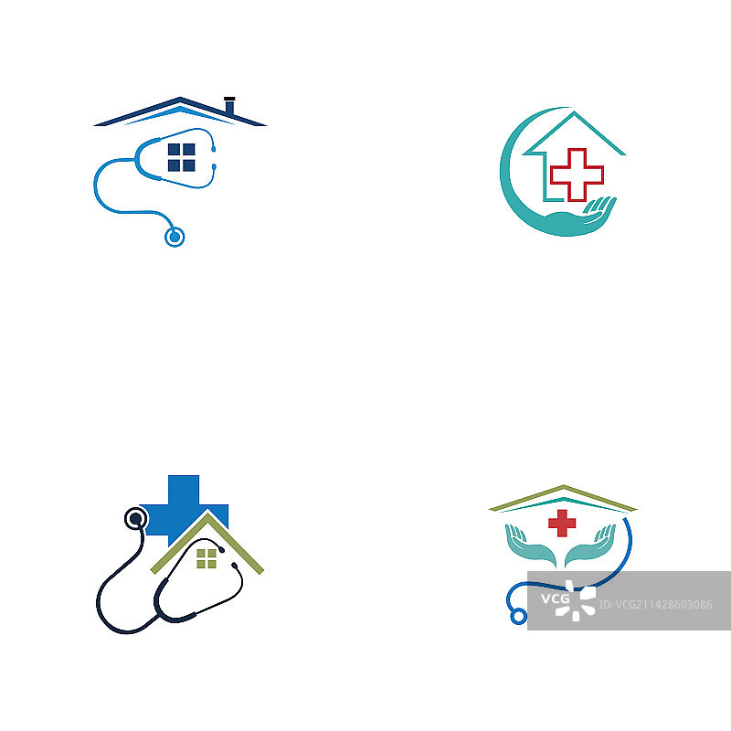 家庭护理logo模板：医疗家庭logo图片素材
