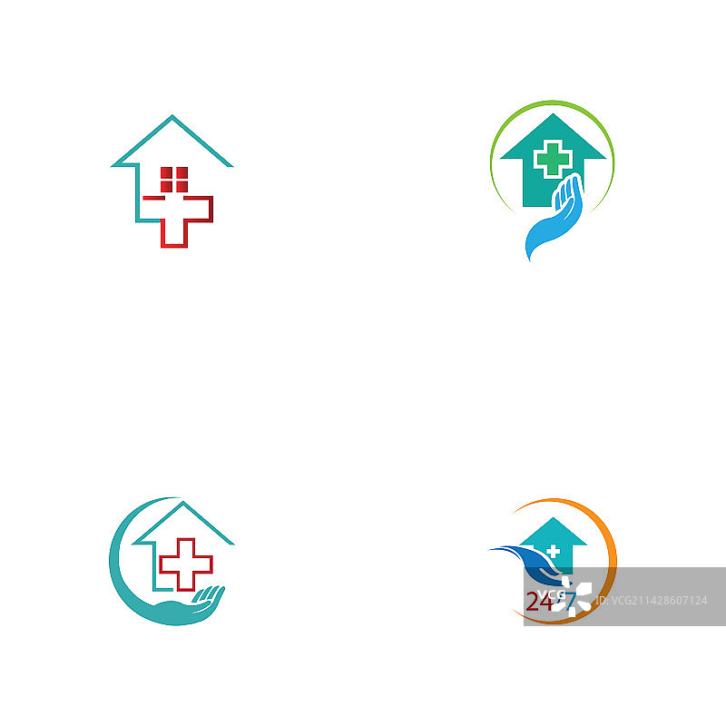 家庭护理logo模板：医疗家庭logo图片素材