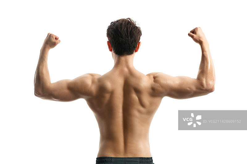健身青年男人背影图片素材