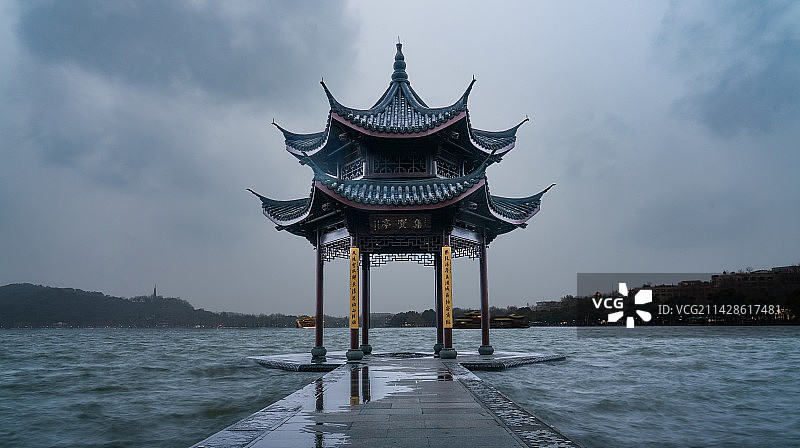 杭州西湖集贤亭图片素材