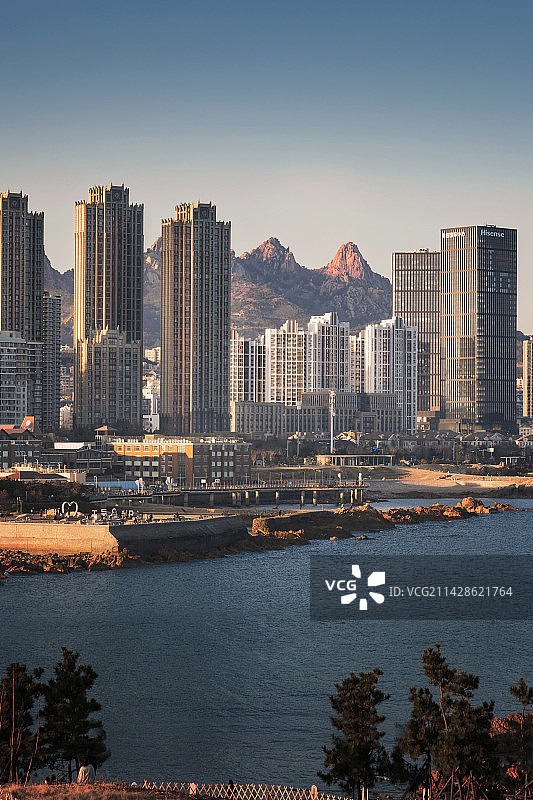 Qingdao sunset 青岛小麦岛日落时分图片素材