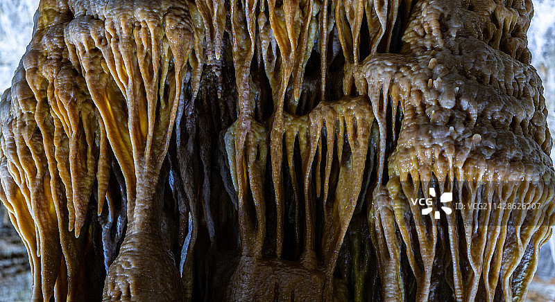 溶洞钟乳石特写图片素材