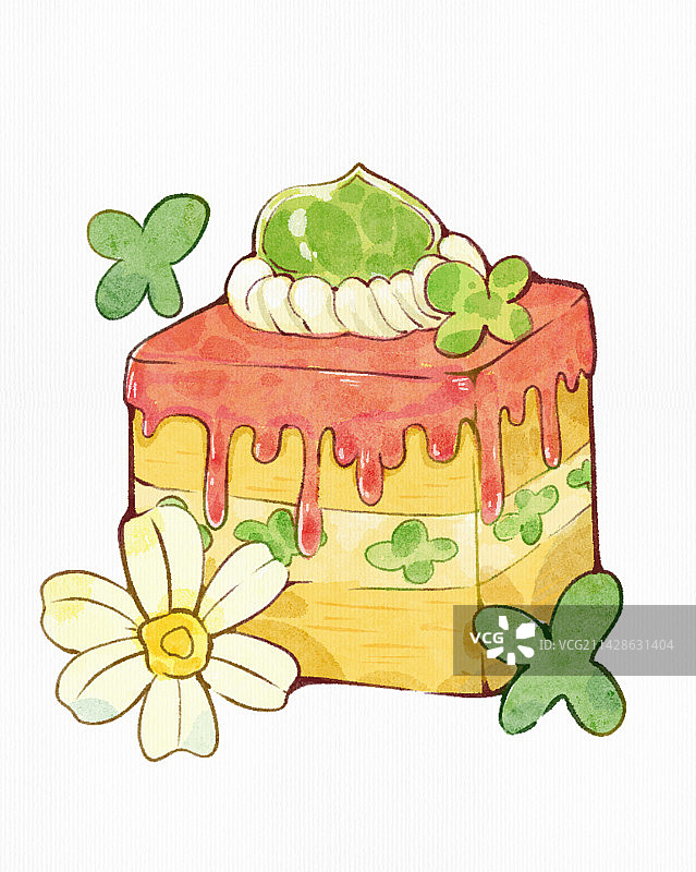水彩蛋糕插画图片素材