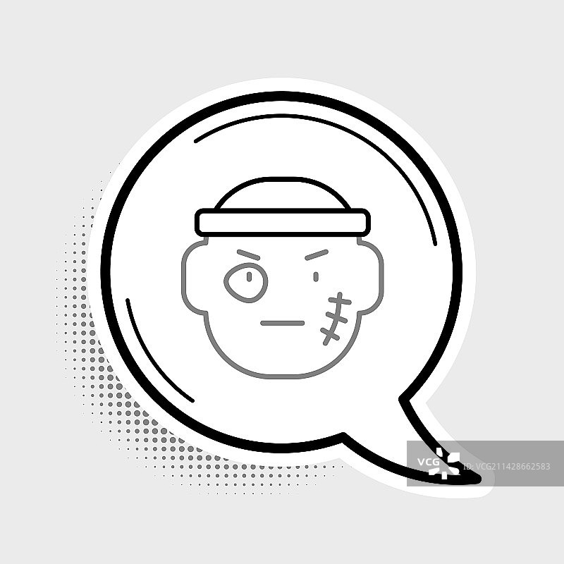 线条强盗图标，灰色背景图片素材