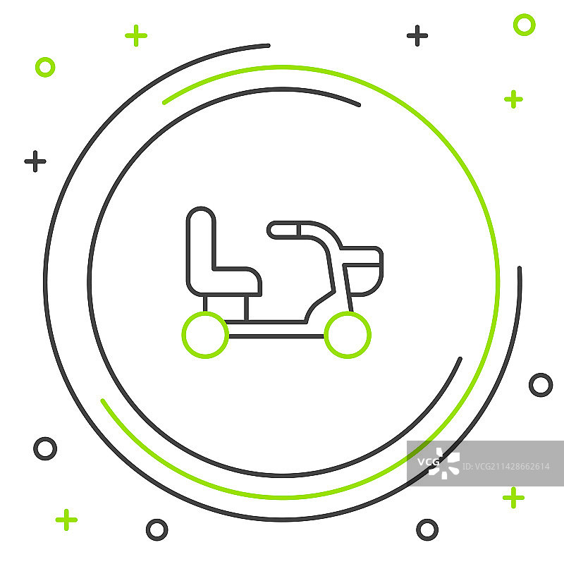 残疾人电动轮椅线条图标图片素材