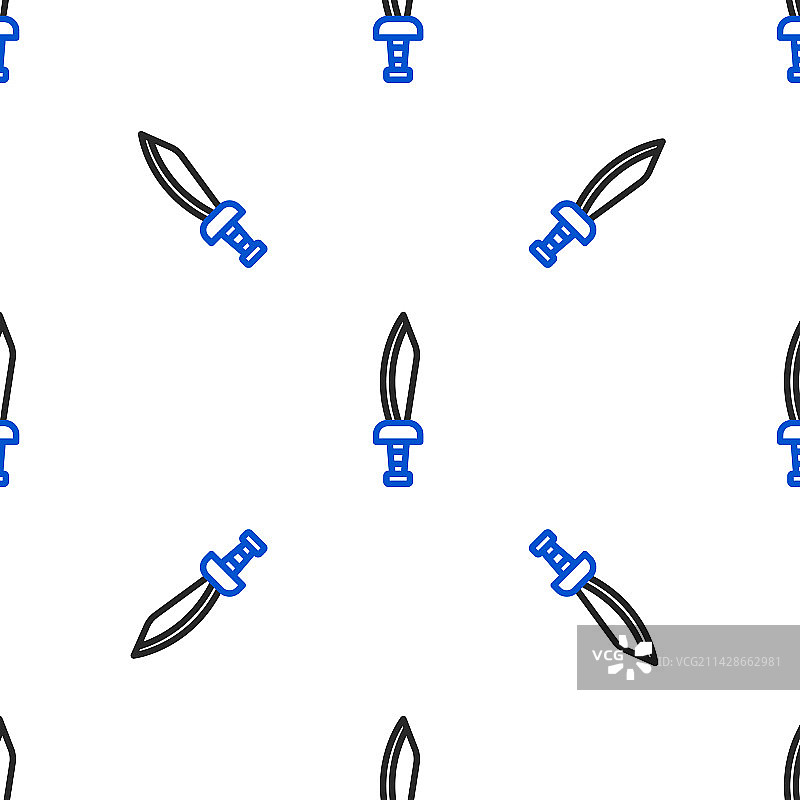 海盗剑线条图标无缝图案图片素材