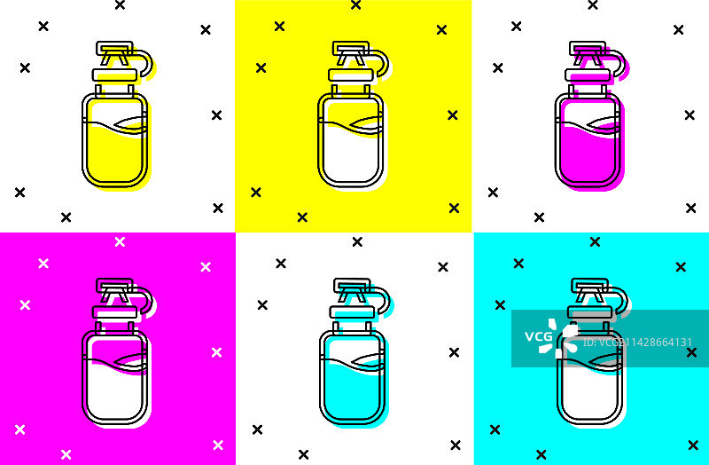 彩色背景上的运动水壶图标图片素材