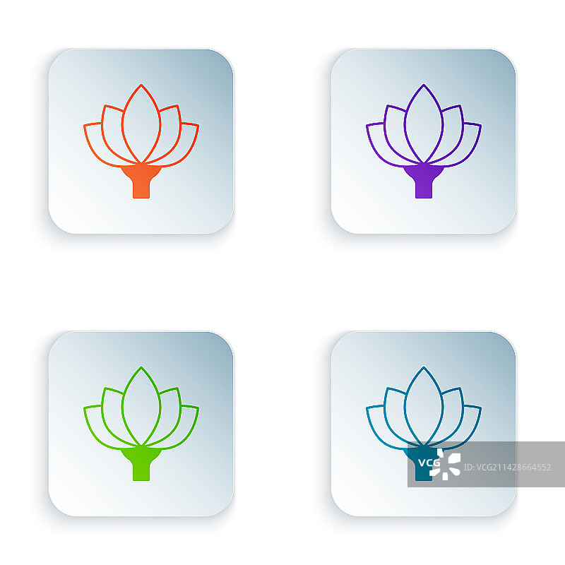 彩色莲花图标图片素材