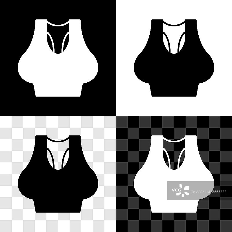 黑色和白色背景上的内衣图标图片素材