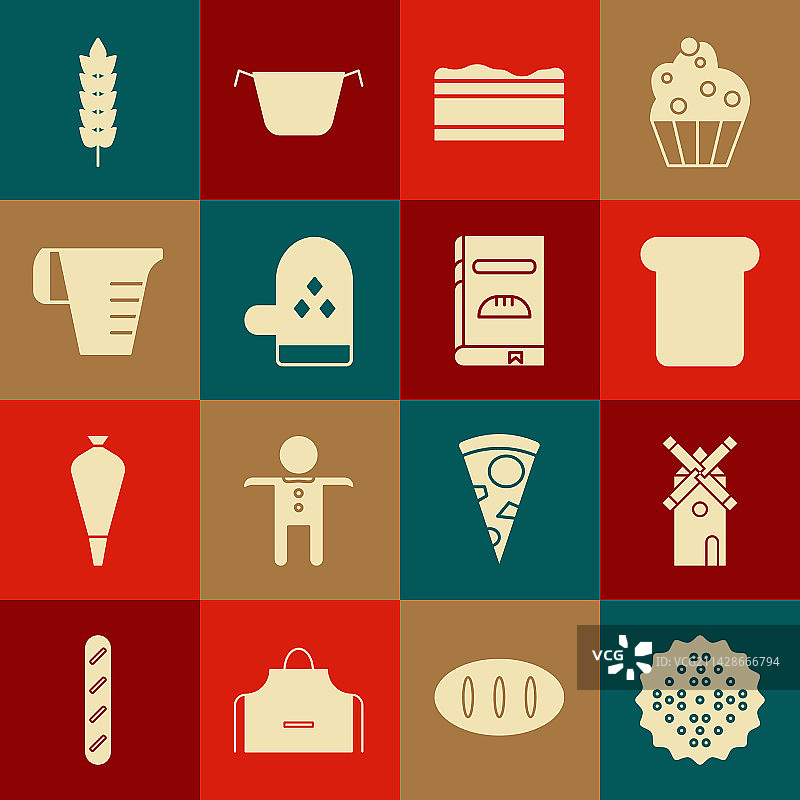 饼干风车面包吐司套装图片素材