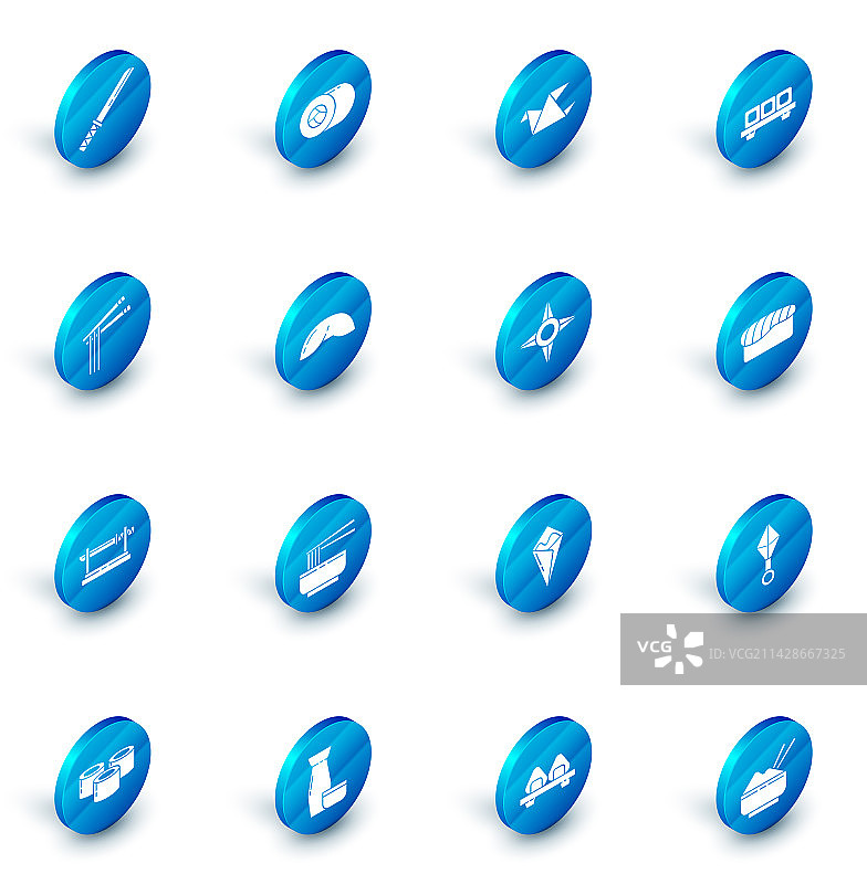 砧板上的寿司拼盘、折纸鸟和亚洲美食图片素材