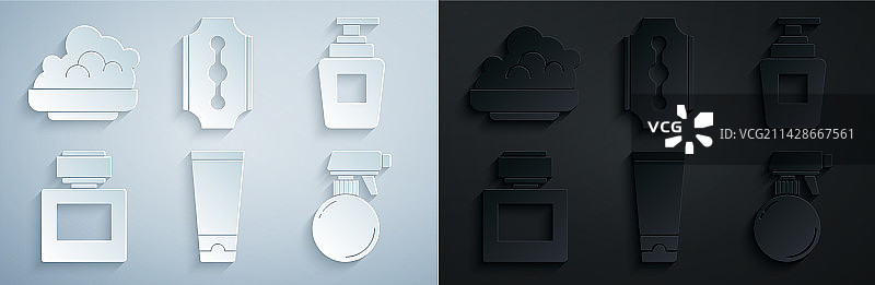 乳霜或乳液化妆品软管瓶套装图片素材