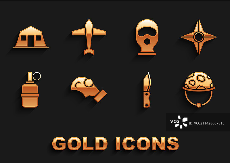 防毒面具日本忍者手里剑军事套装图片素材