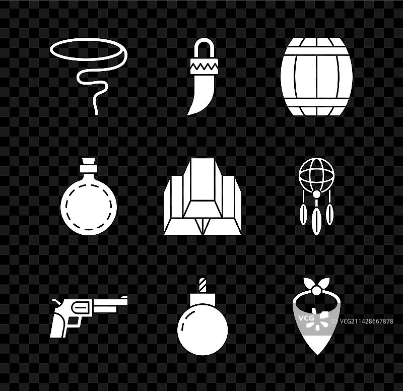 套索牙齿火药桶左轮手枪图片素材