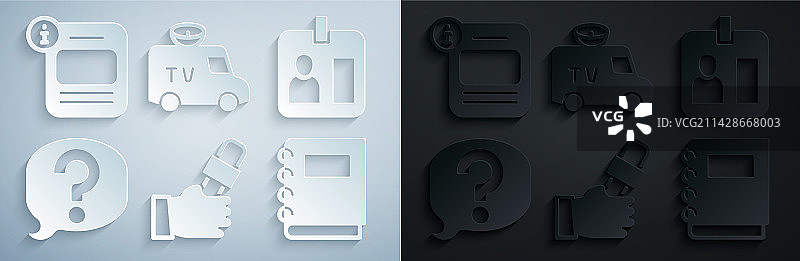 记者新闻证件语音气泡聊天图案图片素材