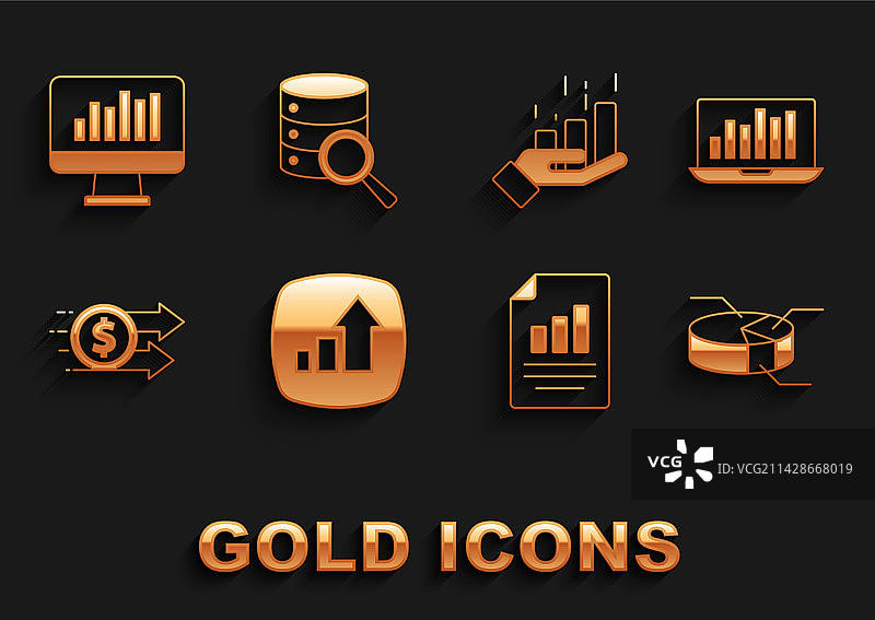 带有图表饼图的金融增长笔记本电脑图片素材