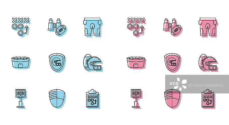 运动足球和机械记分牌线条图片素材