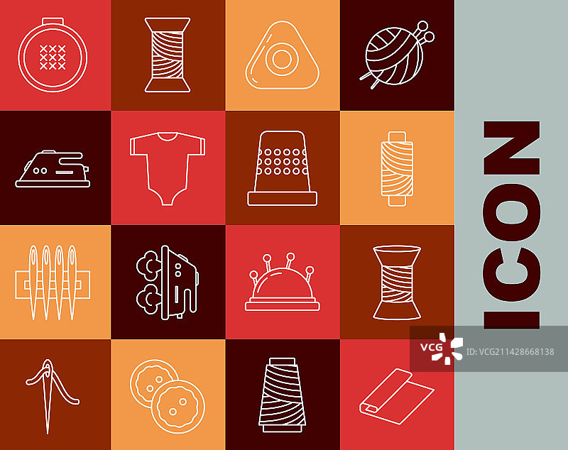 设置线纺织织物滚缝纫线图片素材