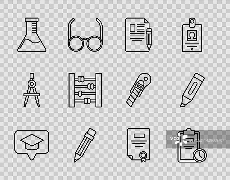 毕业帽、语音气泡和考试图片素材