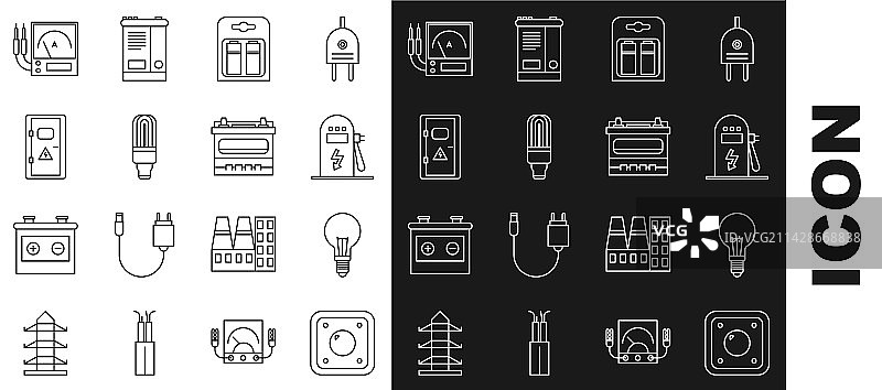 电灯开关灯泡组合套装图片素材